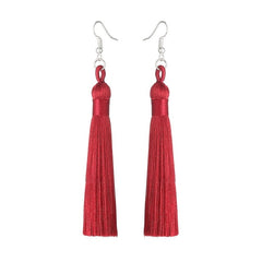 Long Fringe Dangle Earrings