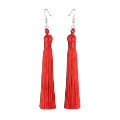 Long Fringe Dangle Earrings