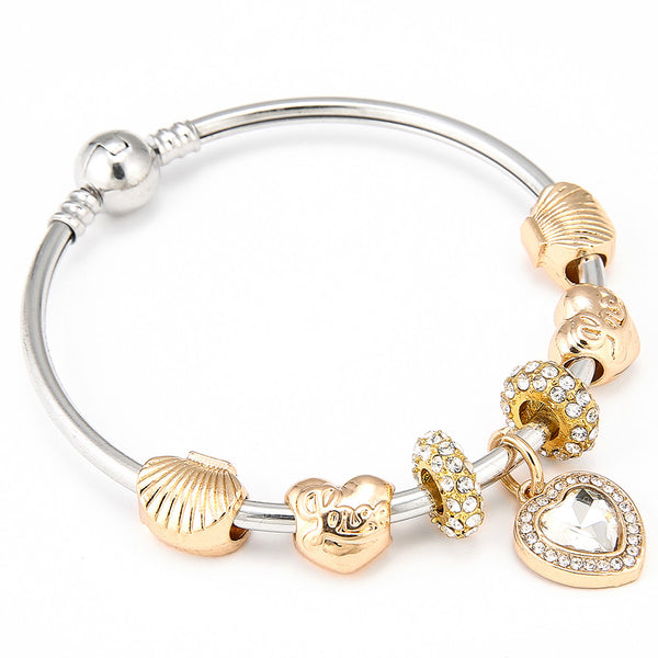 White Crystal Heart Bracelet