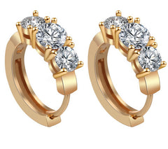 Gold Silver Zircon Earrings