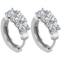 Gold Silver Zircon Earrings