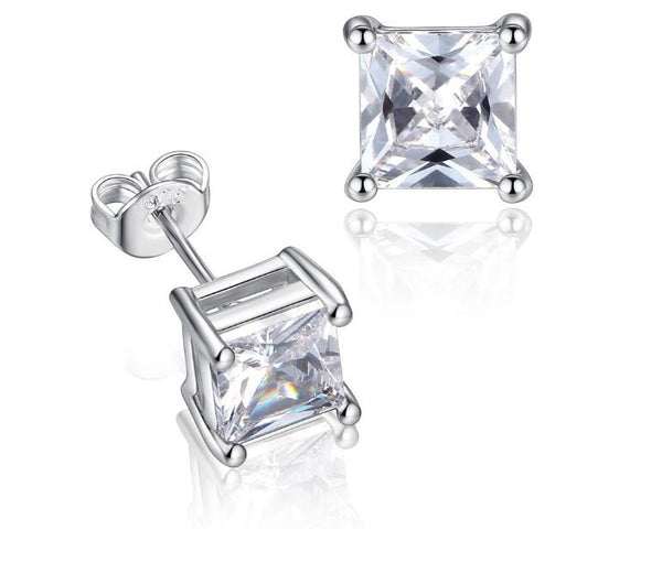 Square Zircon Stud Earrings