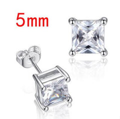 Square Zircon Stud Earrings